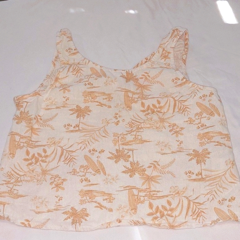 Franki   BY Francesca's  Youth Size 12 Tank Top .Cream and Orange .